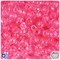 BeadTin Pink Transparent 9mm Faceted Barrel Plastic Pony Beads (500pcs)